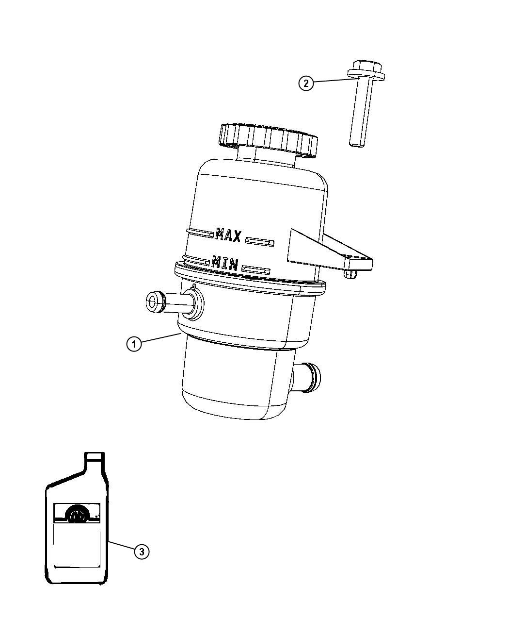 Diagram Power Steering Reservoir. for your 2008 Chrysler Pacifica   