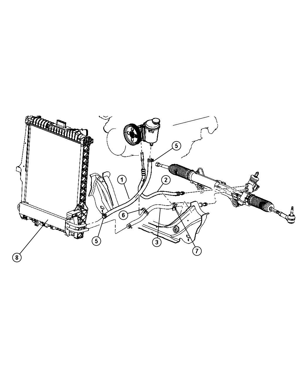 Diagram Power Steering Hoses. for your 2003 Chrysler 300  M 