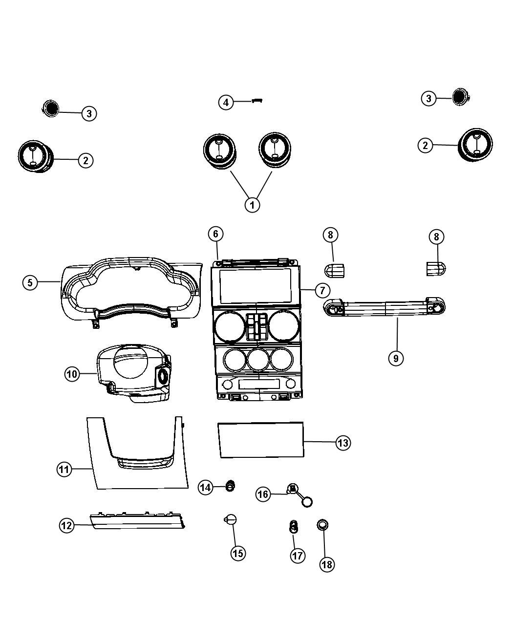 Instrument Panel Trim. Diagram