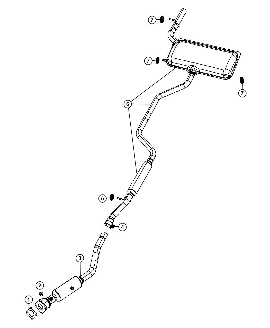 Diagram Exhaust System 2.4L [2.4L 4 Cyl PZEV 16V Dual VVT Engine]. for your Dodge Express  