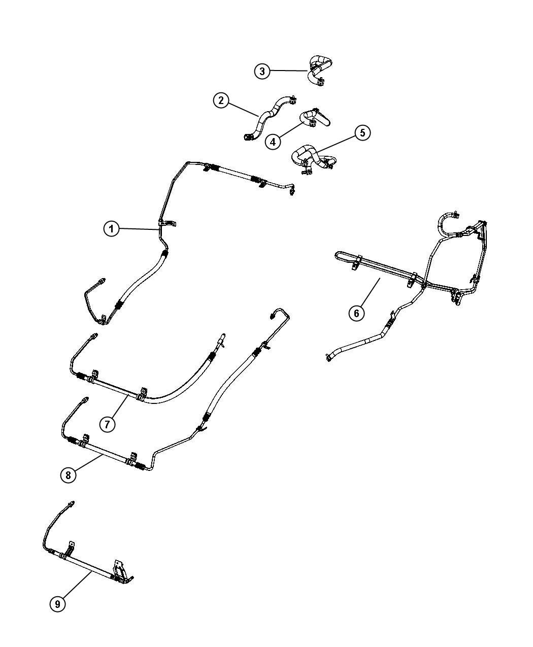 Diagram Power Sreering Hoses Left Hand Drive. for your 2005 Jeep Grand Cherokee   