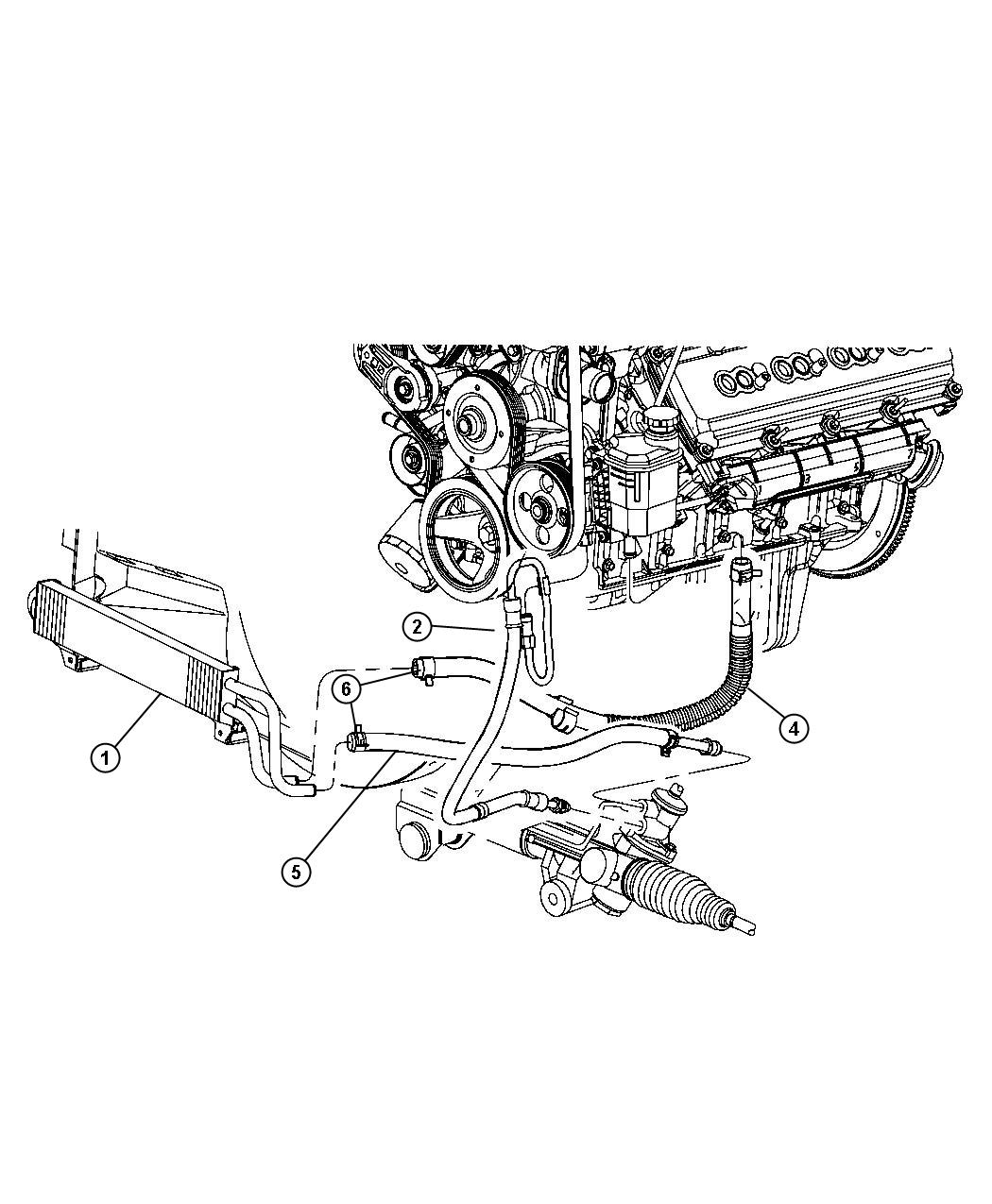 Diagram Power Steering Hoses 2 Wheel Drive. for your Dodge Ram 2500  