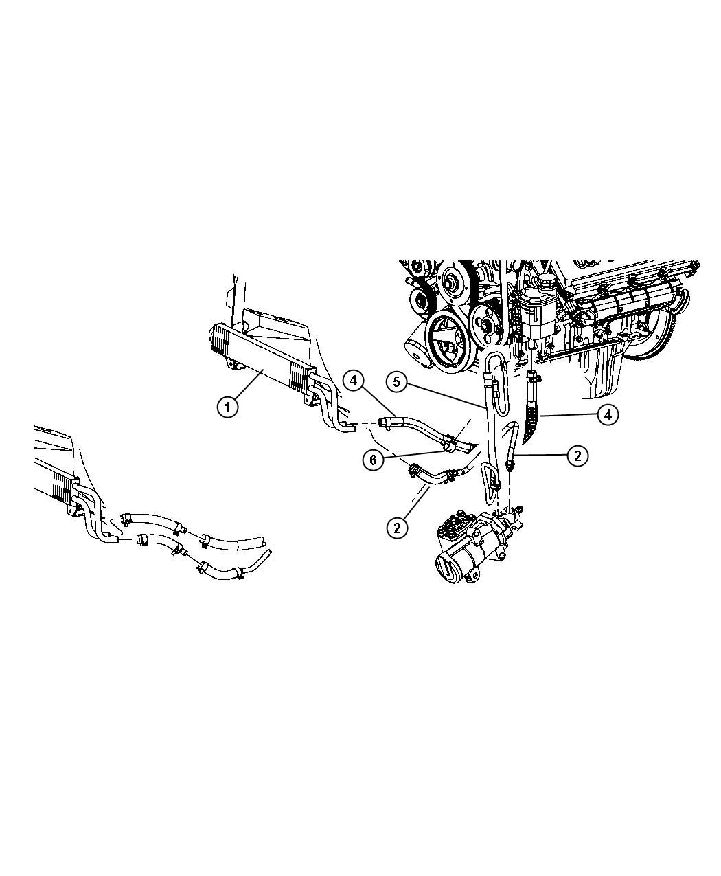 Diagram Power Steering Hoses 4 Wheel Drive. for your Dodge Ram 2500  