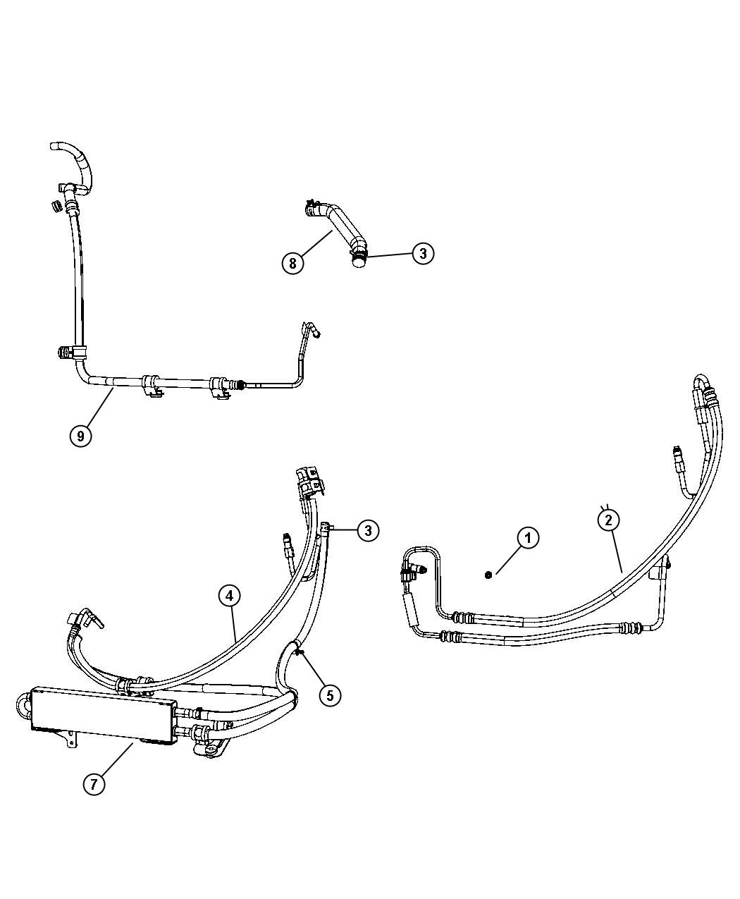 Diagram Power Steereing Hoses. for your 2007 Jeep Grand Cherokee   