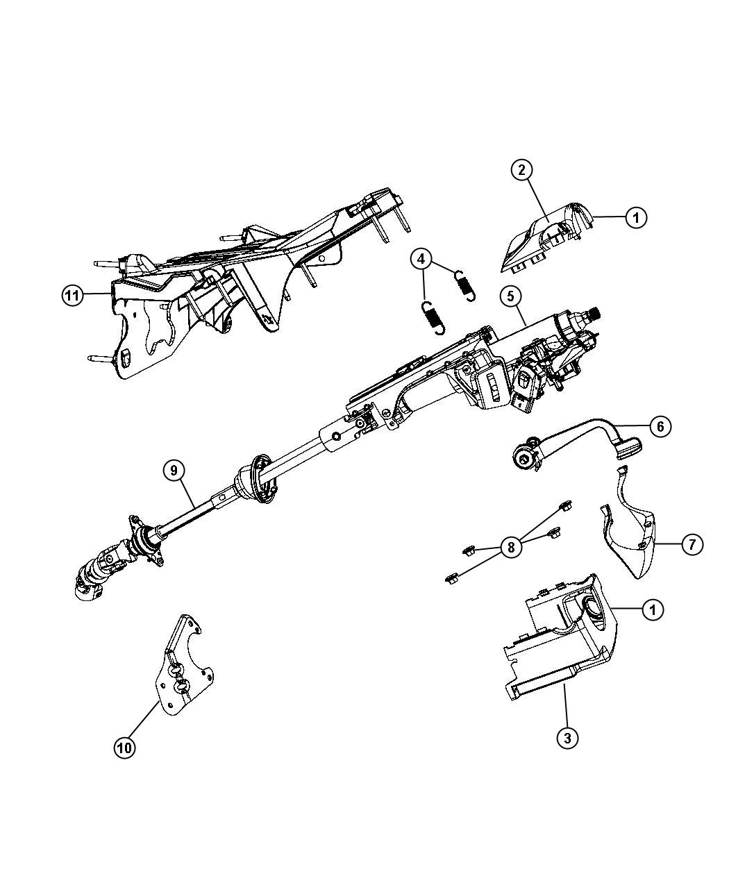 Diagram Steering Column. for your Jeep