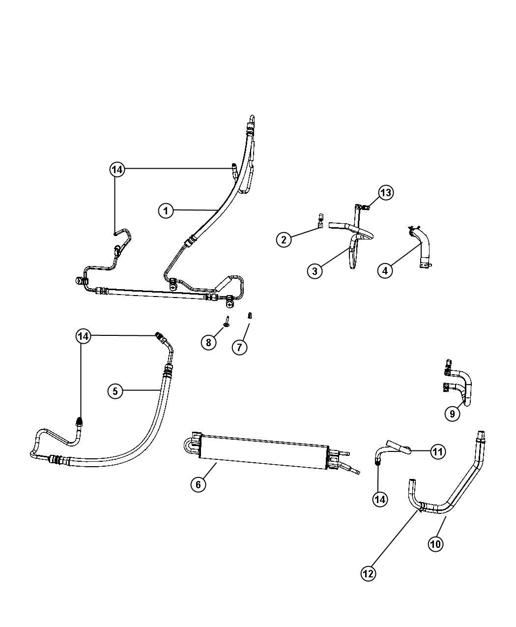 Diagram Power Steering Hoses. for your 2000 Chrysler 300  M 