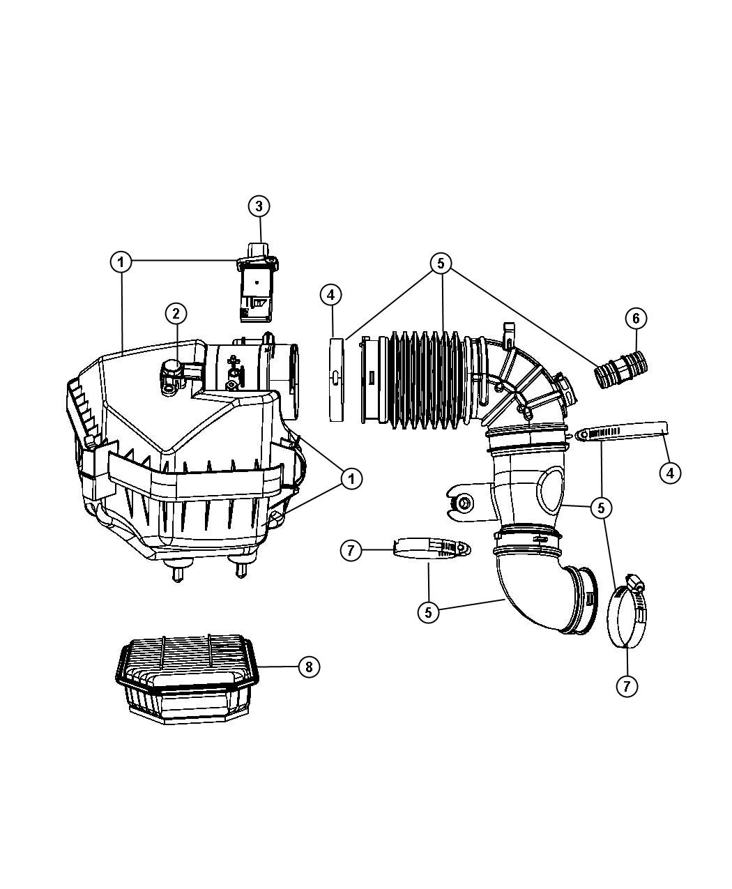 Diagram Air Cleaner. for your 2023 Jeep Grand Cherokee   