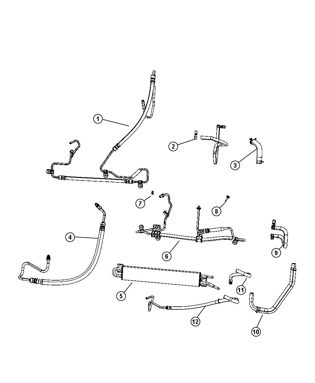 Diagram Power Steering Hoses. for your 2000 Chrysler 300  M 