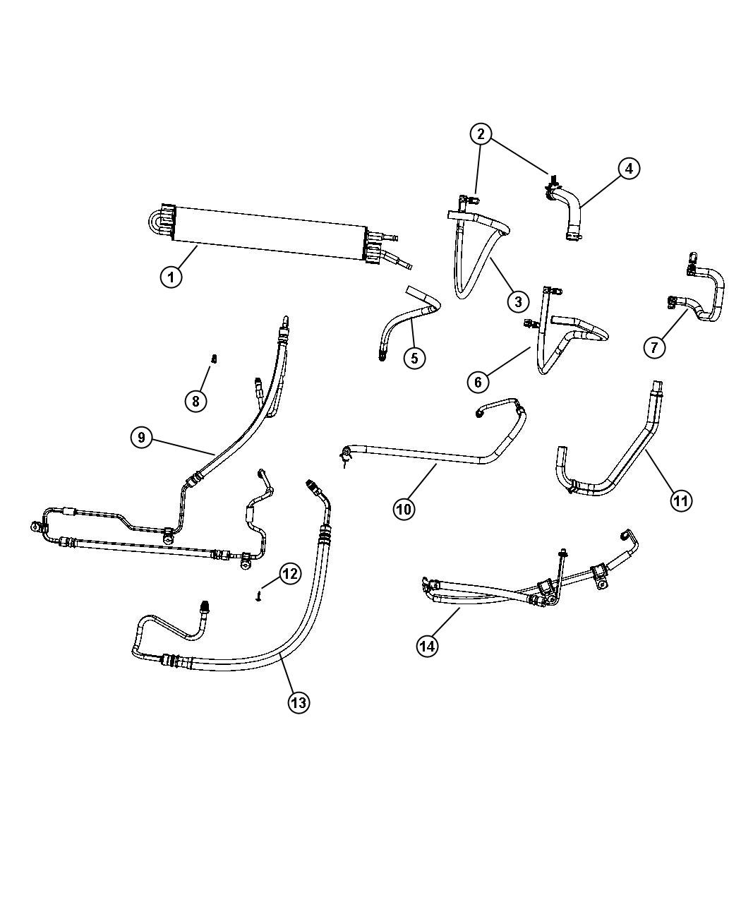 Diagram Power Steering Hoses. for your 2000 Chrysler 300  M 