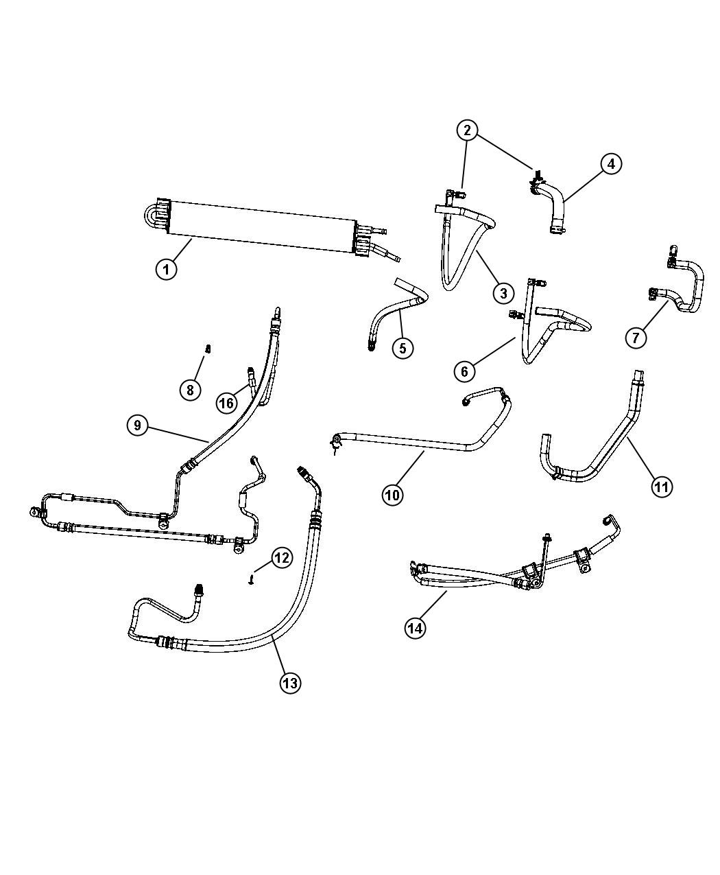 Diagram Power Steering Hoses. for your 2000 Chrysler 300  M 