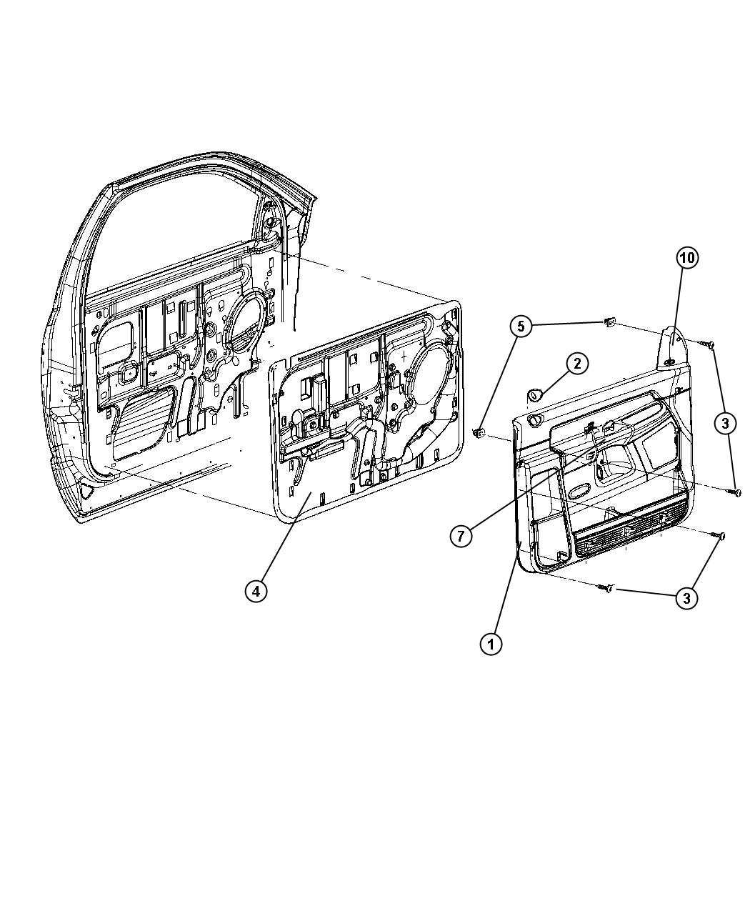 Diagram Front Door Trim Panels. for your Dodge