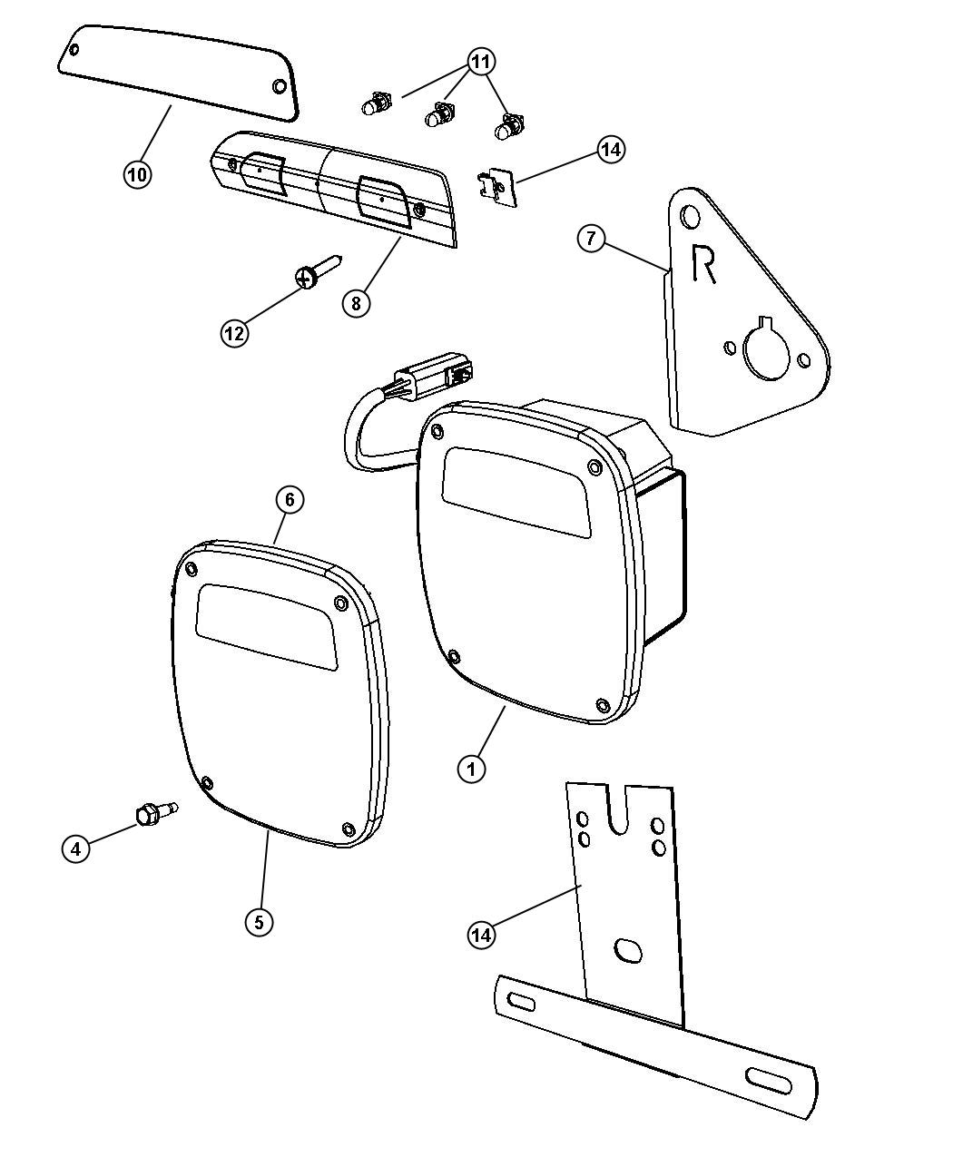 Lamps Rear. Diagram