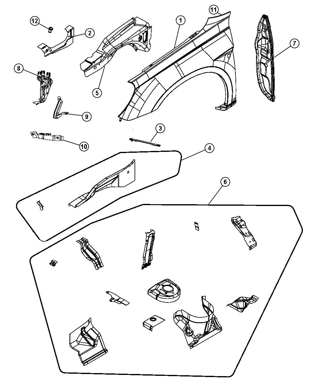 Diagram Front Fender. for your Chrysler