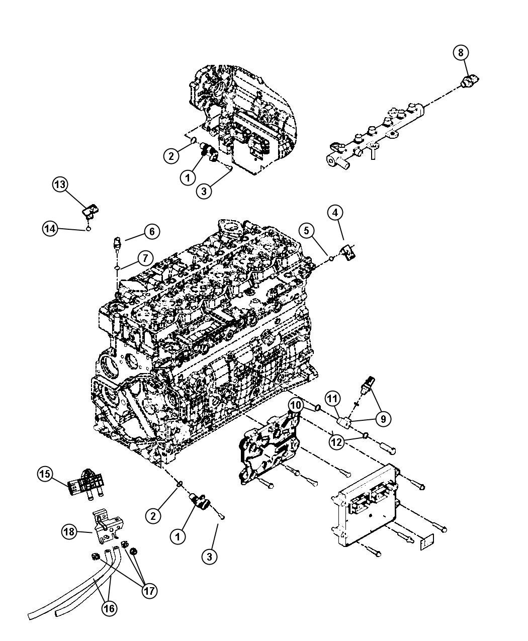 Diagram Sensors Engine. for your 2010 Ram 2500   