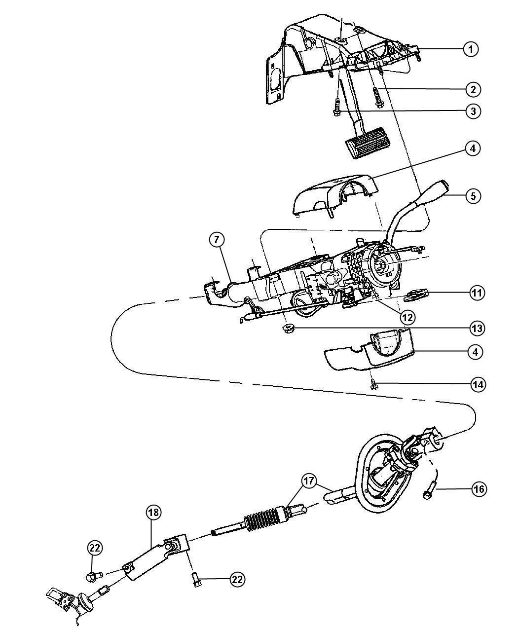 Diagram Steering Column. for your Dodge Ram 4500  