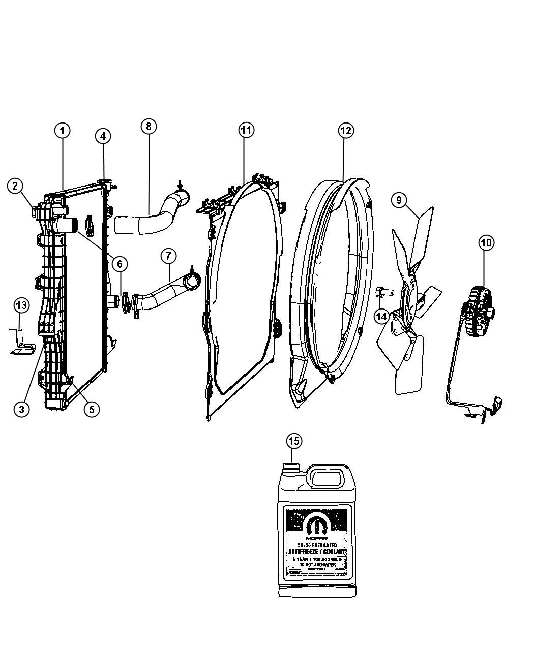 Diagram Radiator and Related Parts. for your 1999 Chrysler 300  M 