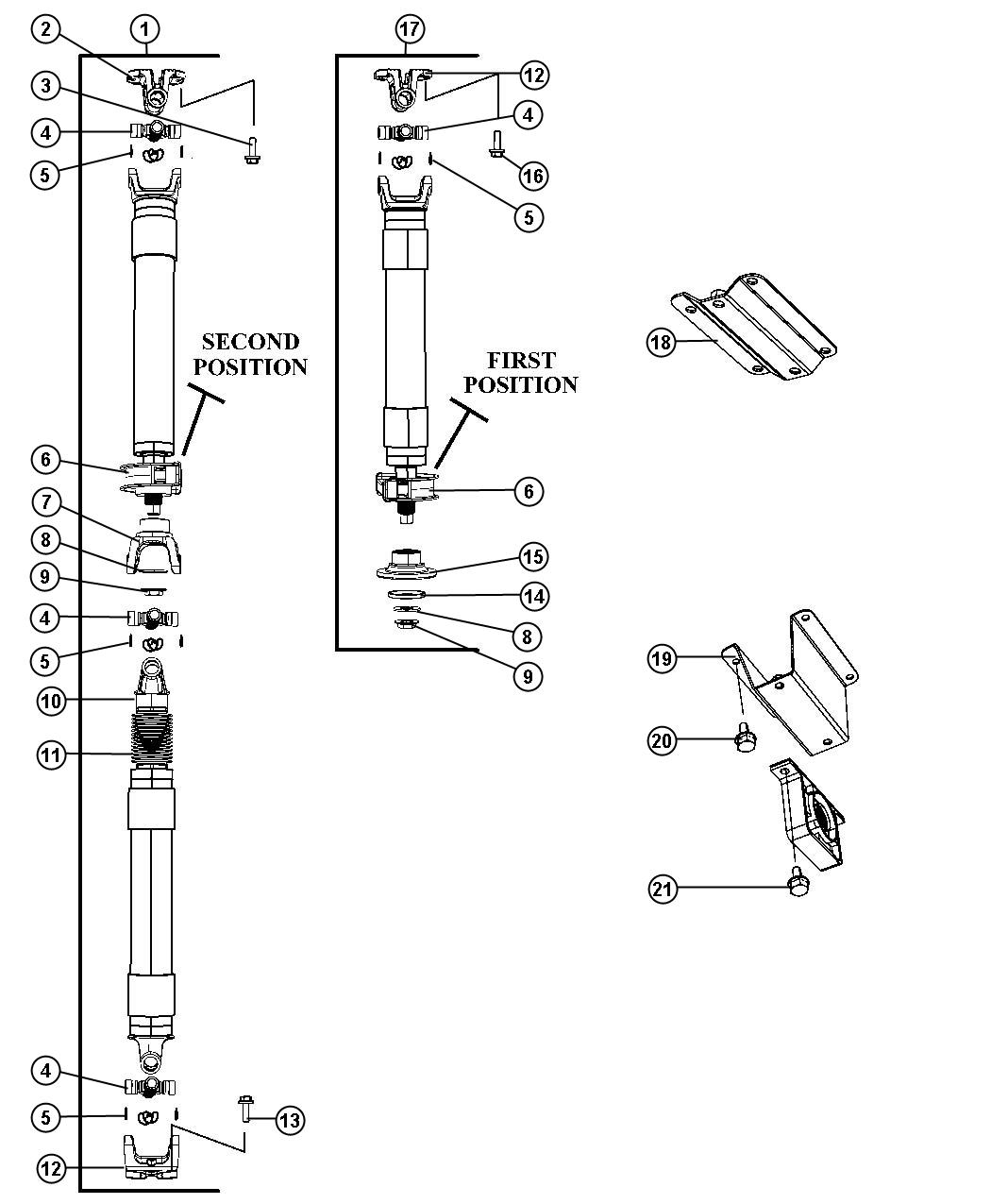 Diagram Shaft, Drive, 3-Piece, Line 0,4,5,9, Body 44,66. for your Dodge Ram 5500  