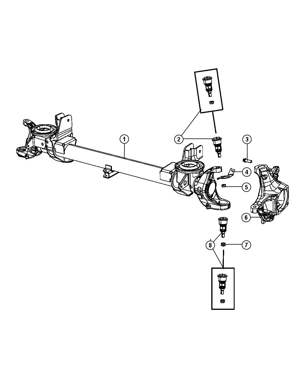 Diagram Housing, Axle. for your 1998 Jeep Cherokee   