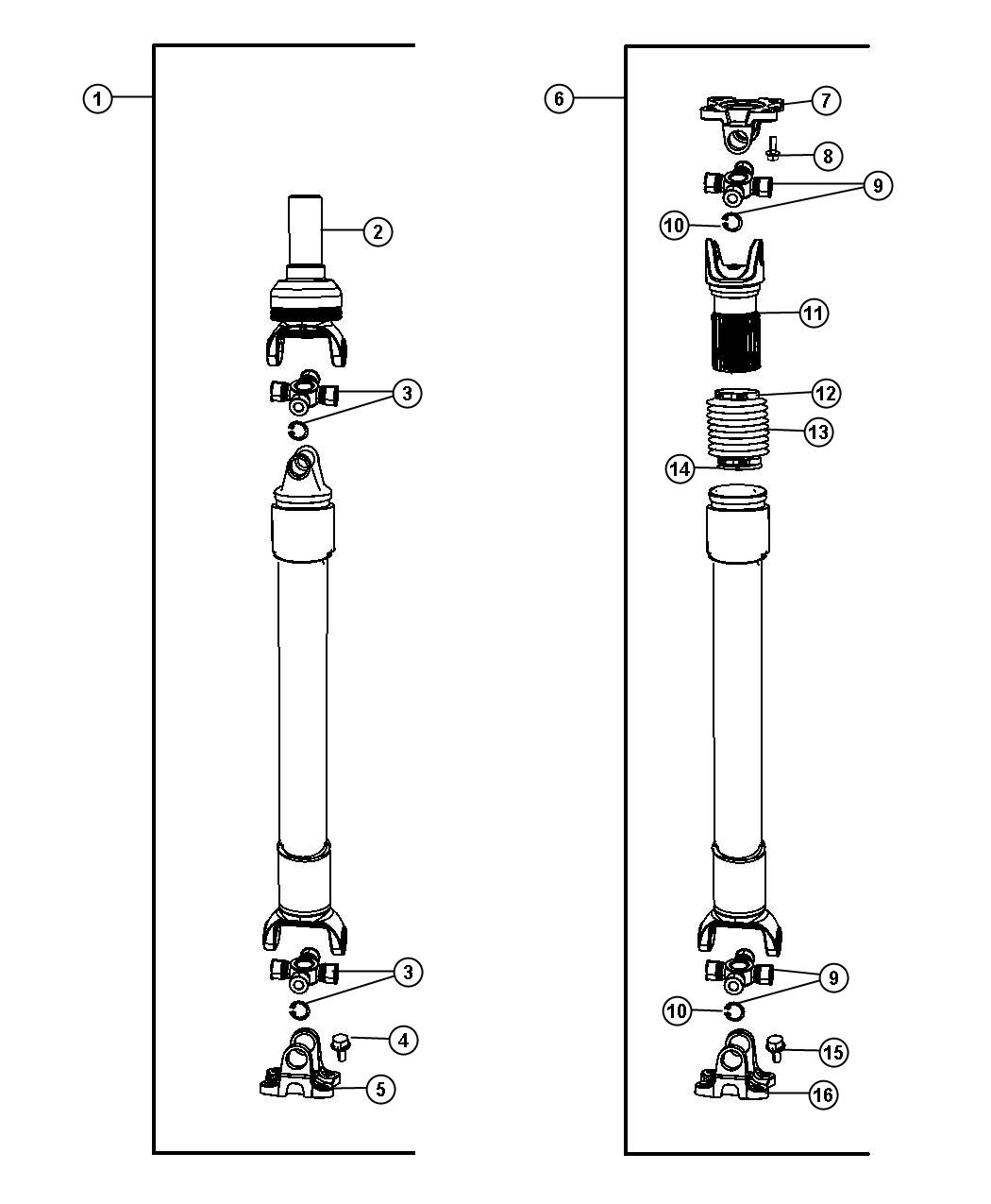 Shaft,Drive, 1-Piece,DX 1, 6. Diagram