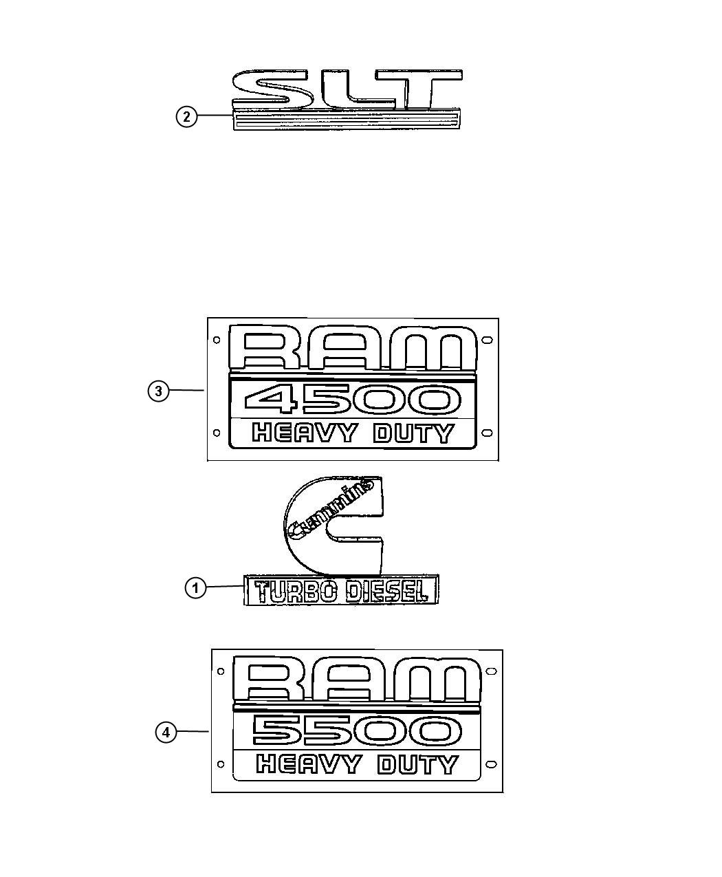 Diagram Nameplates, Emblems and Medallions. for your Chrysler 300  M