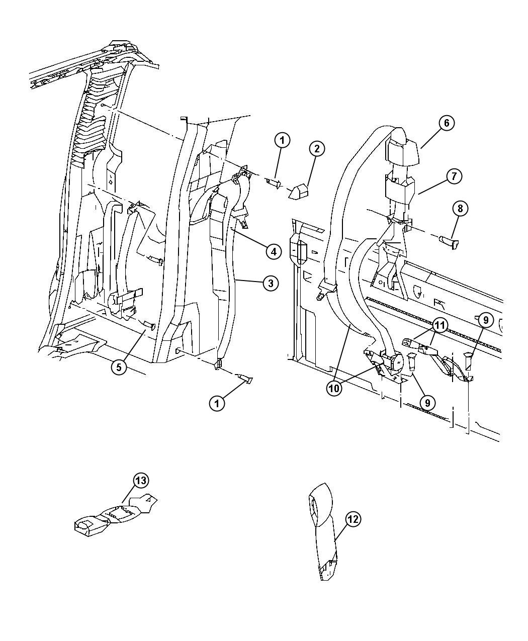 Seat Belts Rear. Diagram