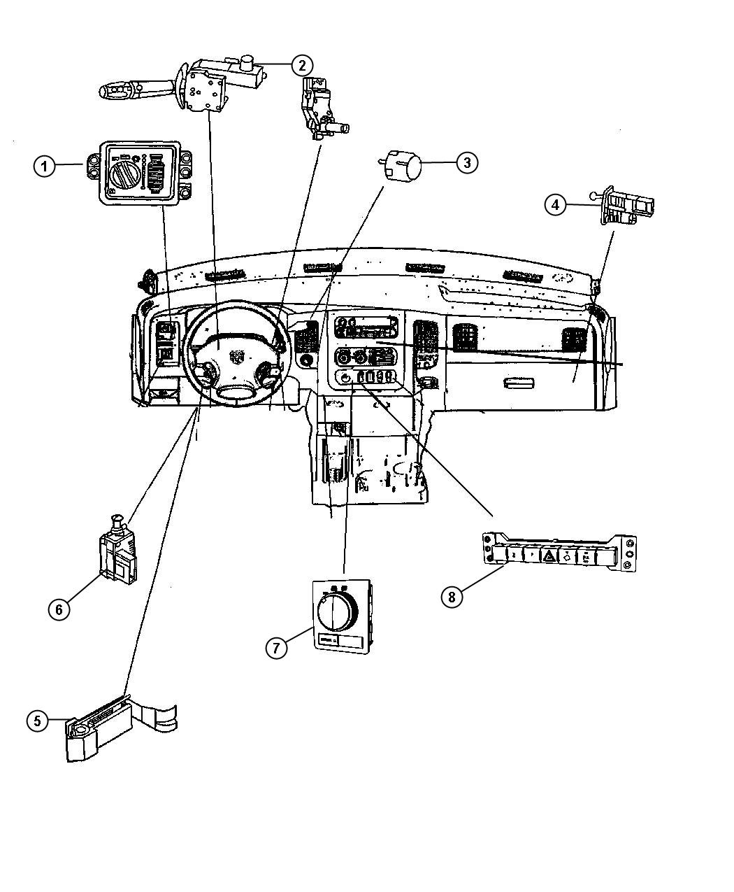 Diagram Switches Instrument Panel. for your Dodge