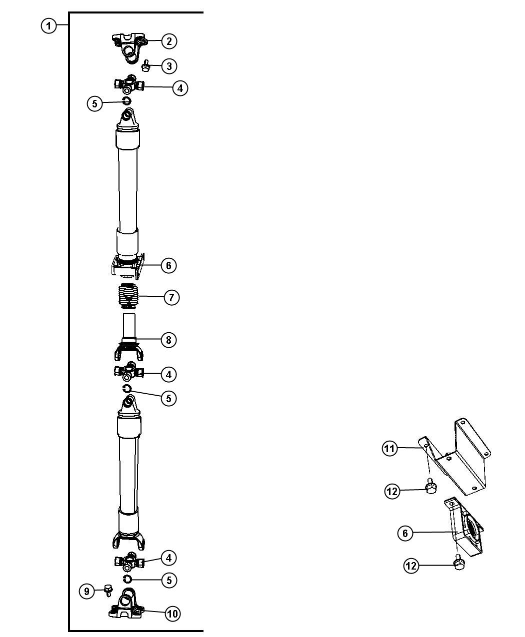 Diagram Shaft,Drive, 2-Piece, DC 8. for your Chrysler 300  M