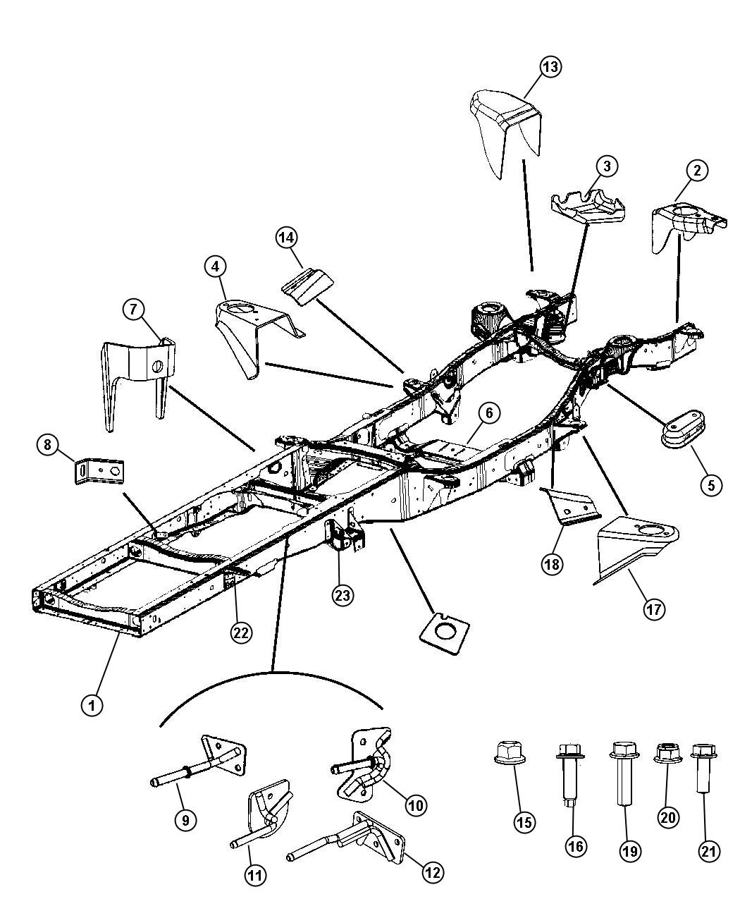 Diagram Frame, Complete. for your Dodge Ram 3500  