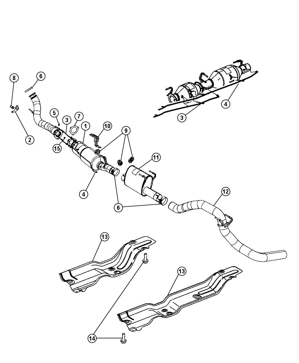 Diagram Exhaust System 6.7L [6.7L I6 CUMMINS TURBO DIESEL ENGINE]. for your 1999 Chrysler 300  M 