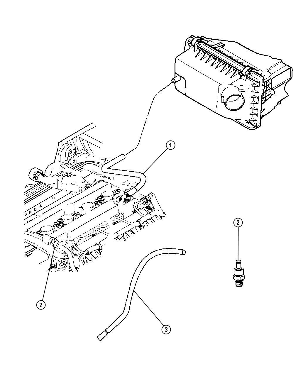 Diagram Crankcase Ventilation 2.4L [2.4L 4 Cyl DOHC 16V Dual VVT Engine]. for your Jeep Patriot  