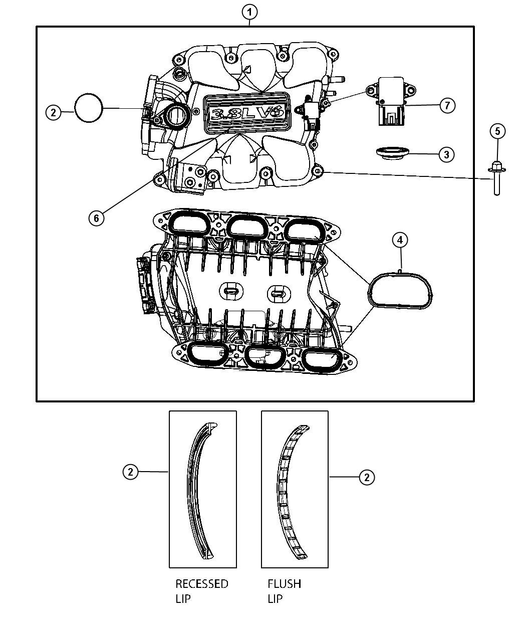 Diagram Intake Manifrold Plenum 3.8L [3.8L V6 SMPI Engine]. for your 2013 Jeep Wrangler   