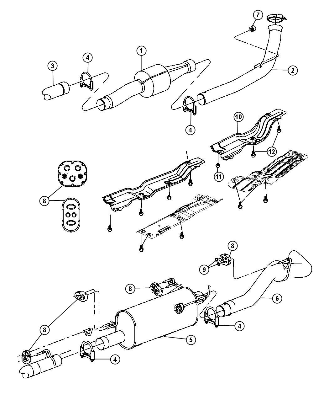 Diagram Exhaust System 5.9L Diesel [5.9L HO Cummins Turbo Diesel Engine]. for your 2003 Chrysler 300  M 