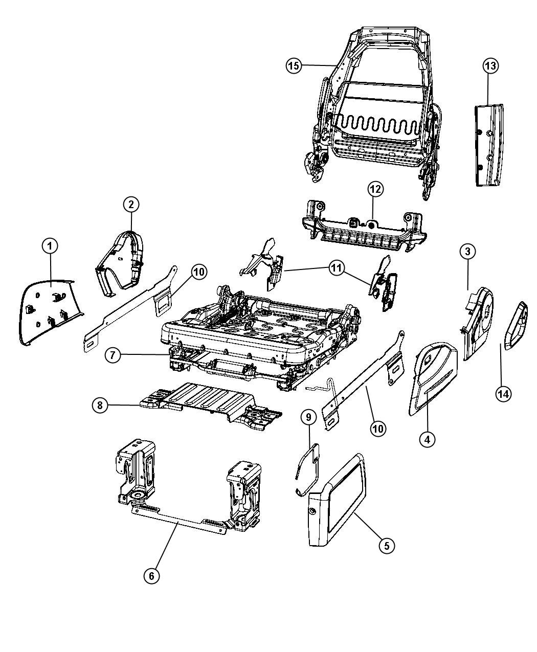 Diagram Adjusters , Recliners and Shields - Driver Seat - Power. for your Chrysler PT Cruiser  