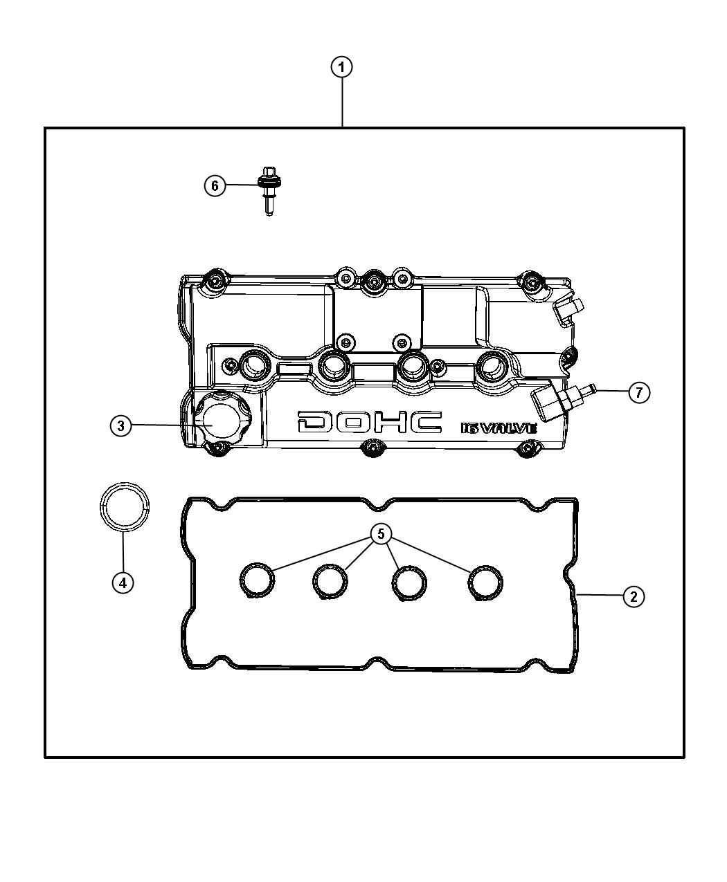 Diagram Cylinder Head Cover 2.4L [2.4L 4 Cyl DOHC 16V SMPI Engine]. for your 1999 Chrysler 300  M 