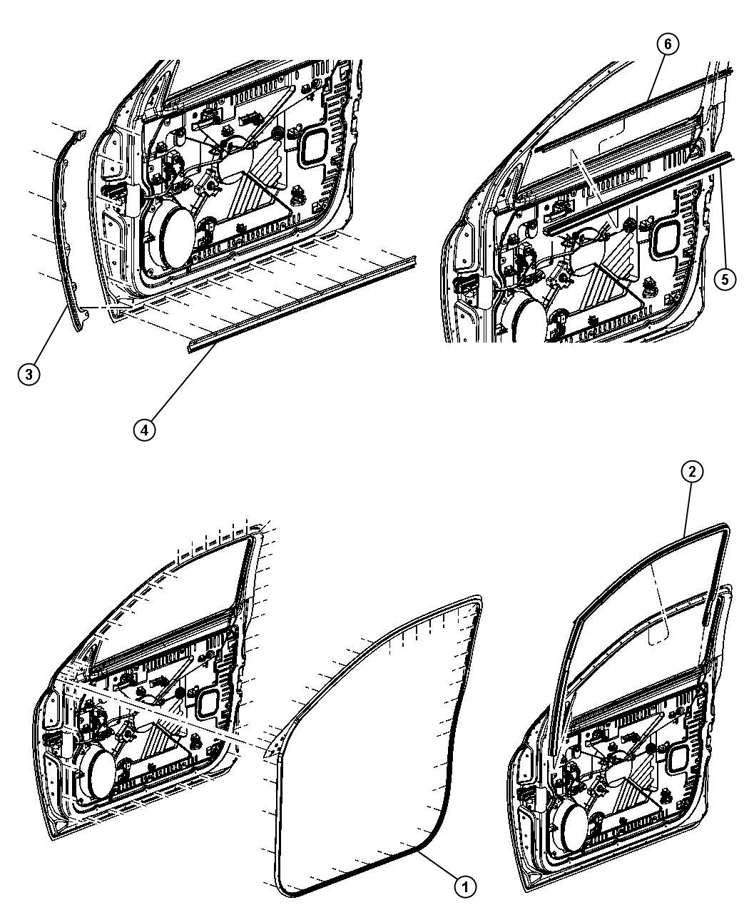 Diagram Weathersrtips, Front Door. for your Chrysler 300  M