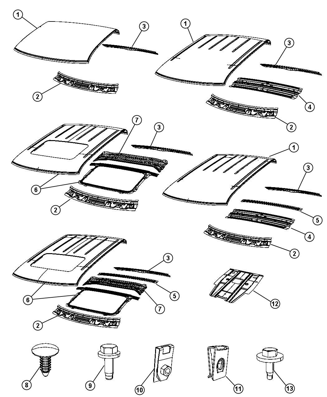 Diagram Roof Panel. for your 2006 Ram 3500   