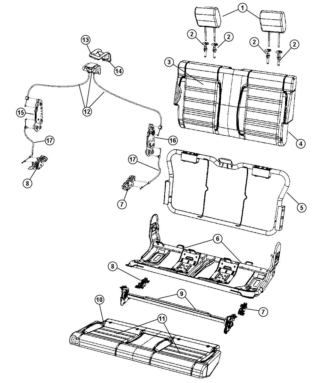 Rear Seat - Bench - Trim Code [PL]. Diagram