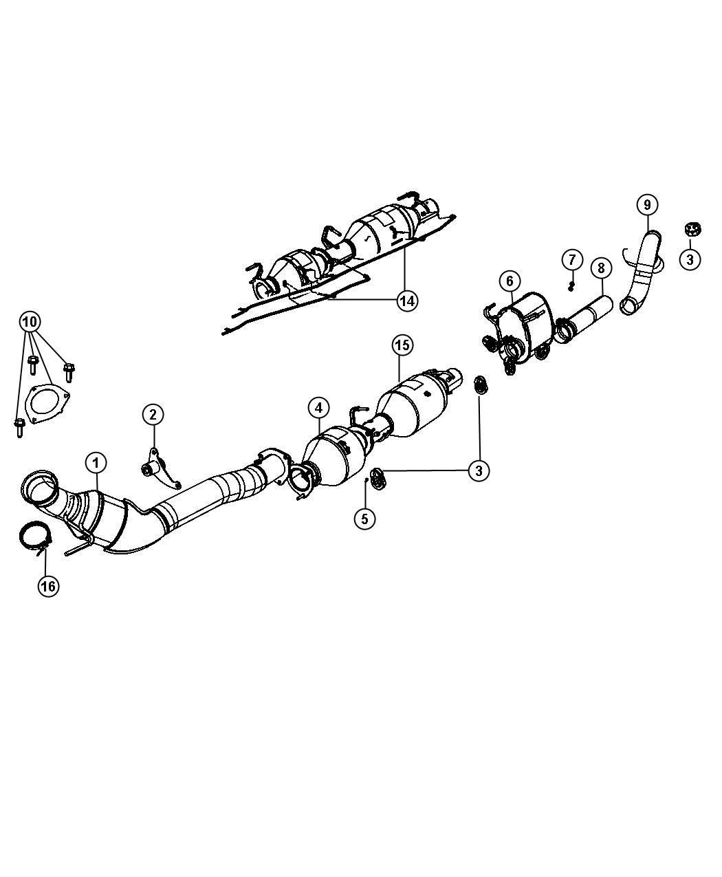 Diagram Exhaust System 6.7L Diesel [6.7L I6 CUMMINS TURBO DIESEL ENGINE]. for your Chrysler 300  M