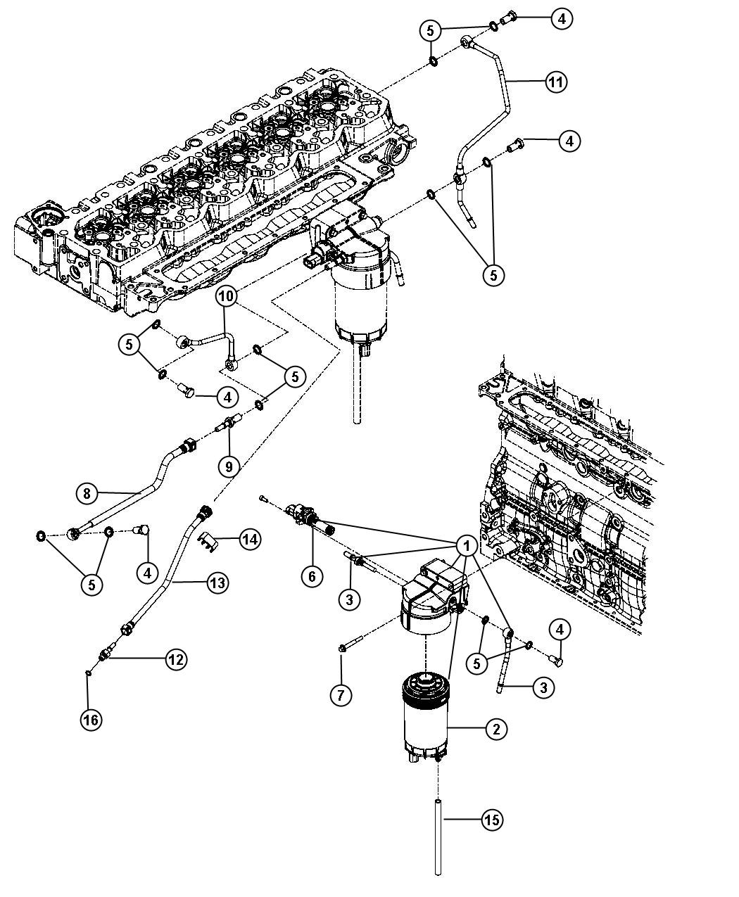 Diagram Fuel Filter, 6.7L [ETJ}. for your 2003 Chrysler 300  M 