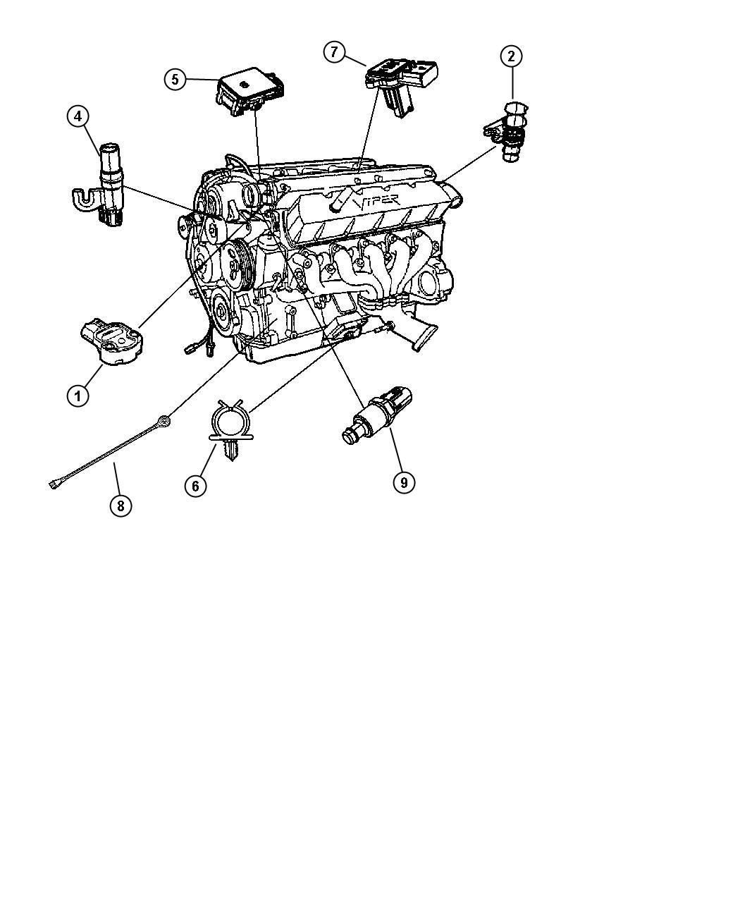 Diagram Sensors, Gas Engine. for your 2002 Dodge Ram 1500   