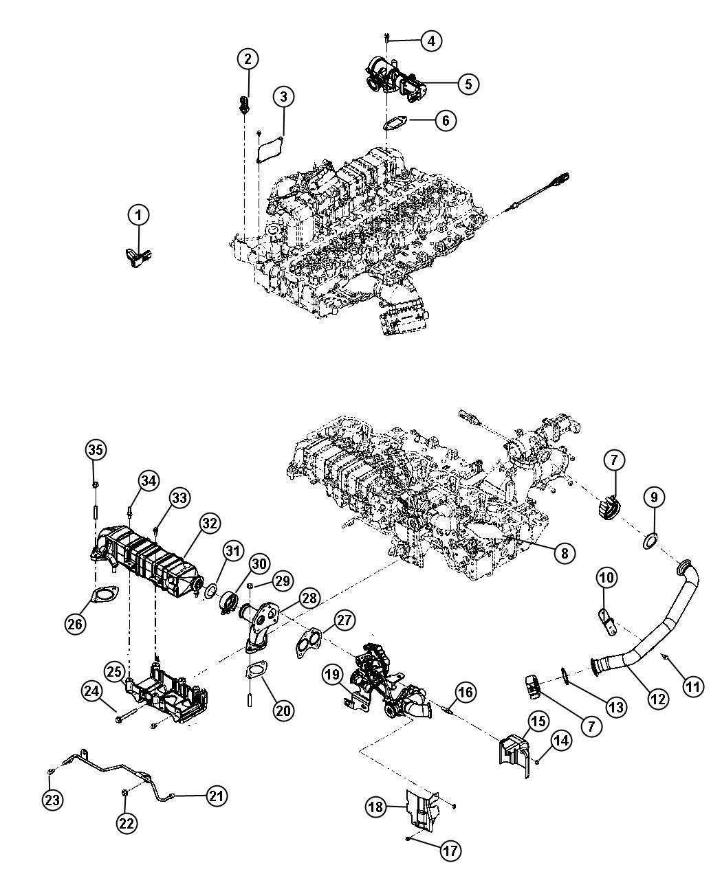 Diagram EGR Valve, 6.7L [6.7L I6 CUMMINS TURBO DIESEL ENGINE]. for your Dodge