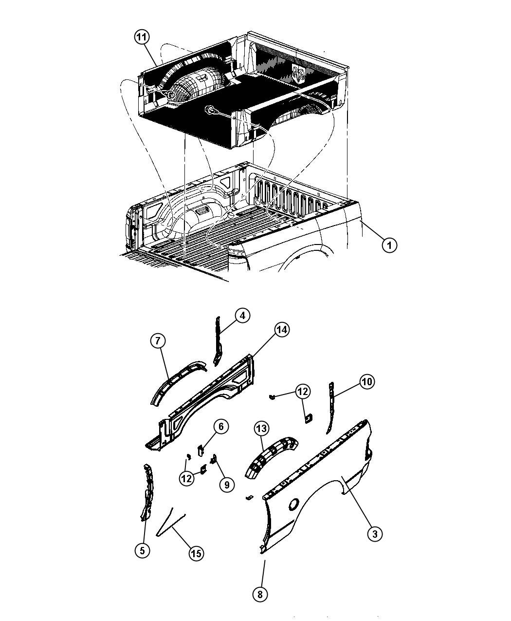 Diagram Pick-up Box. for your Dodge