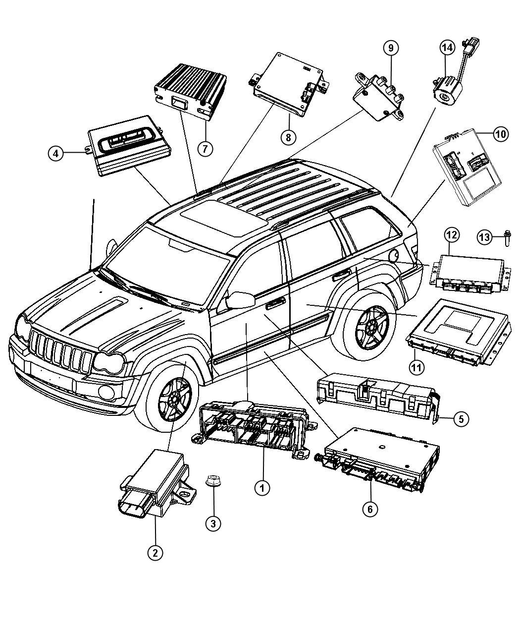 Diagram Modules Body. for your 2022 Jeep Grand Cherokee   
