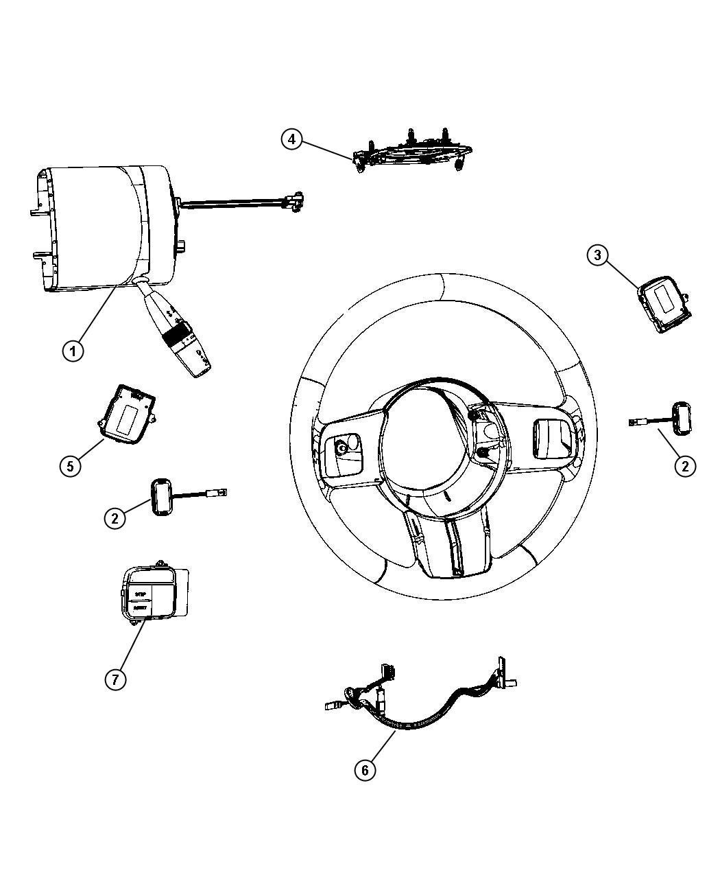 Switches, Steering Column and Wheel. Diagram