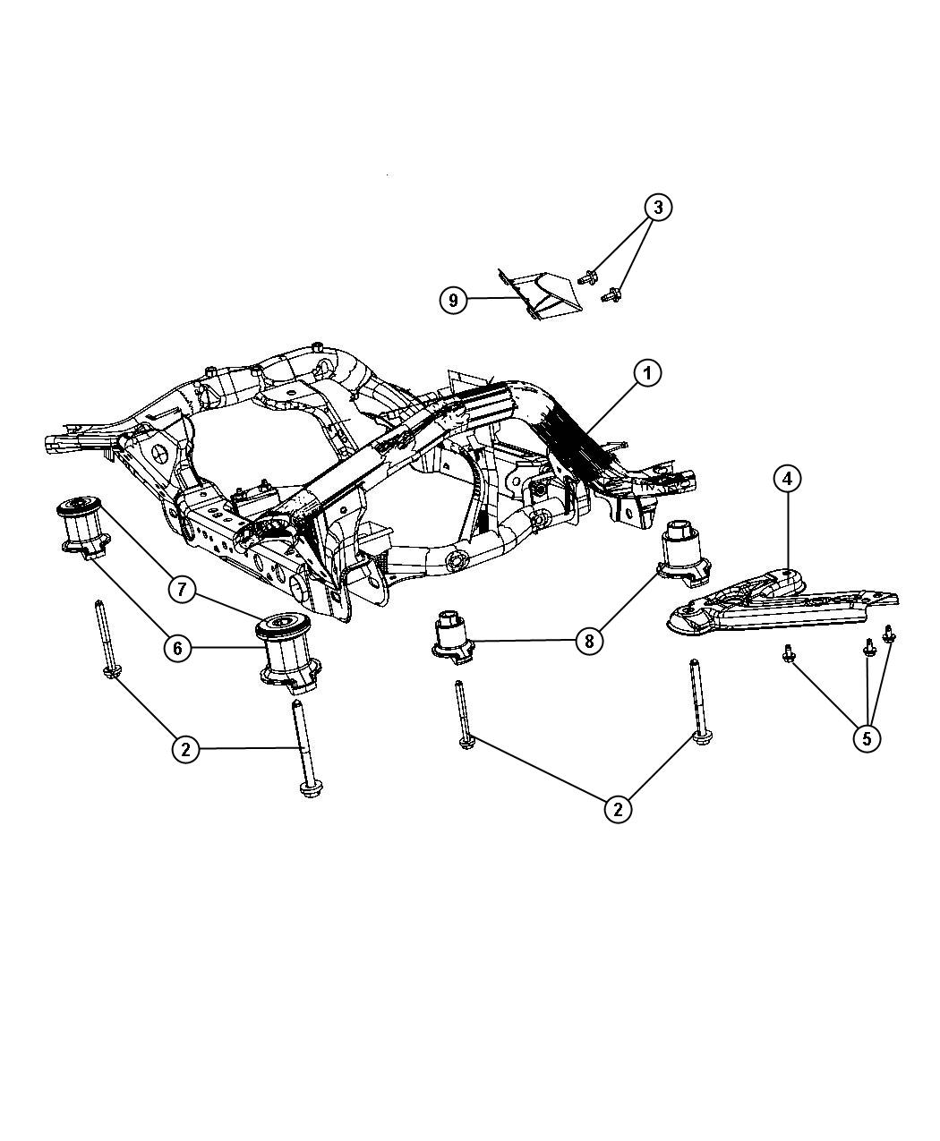 Diagram Cradle,Front Suspension. for your 2003 Chrysler 300  M 