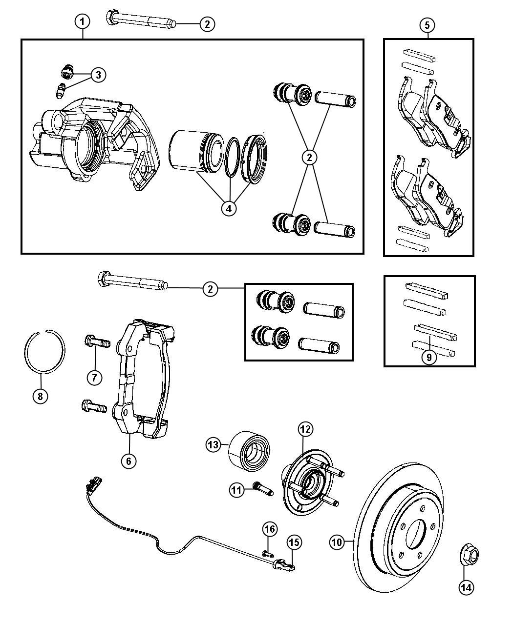 Brakes, Rear, Disc. Diagram