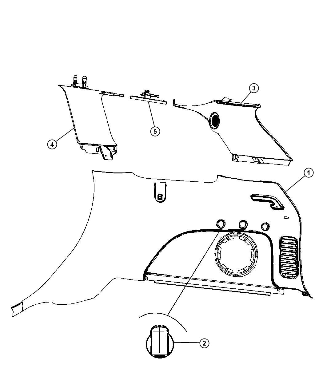 Diagram Quarter Trim Panel. for your Jeep Grand Cherokee  