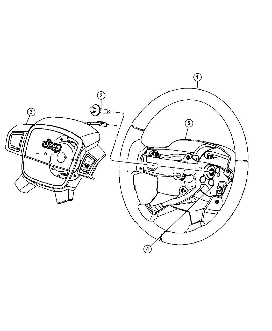 Diagram Steering Wheel Assembly. for your 2007 Jeep Liberty   