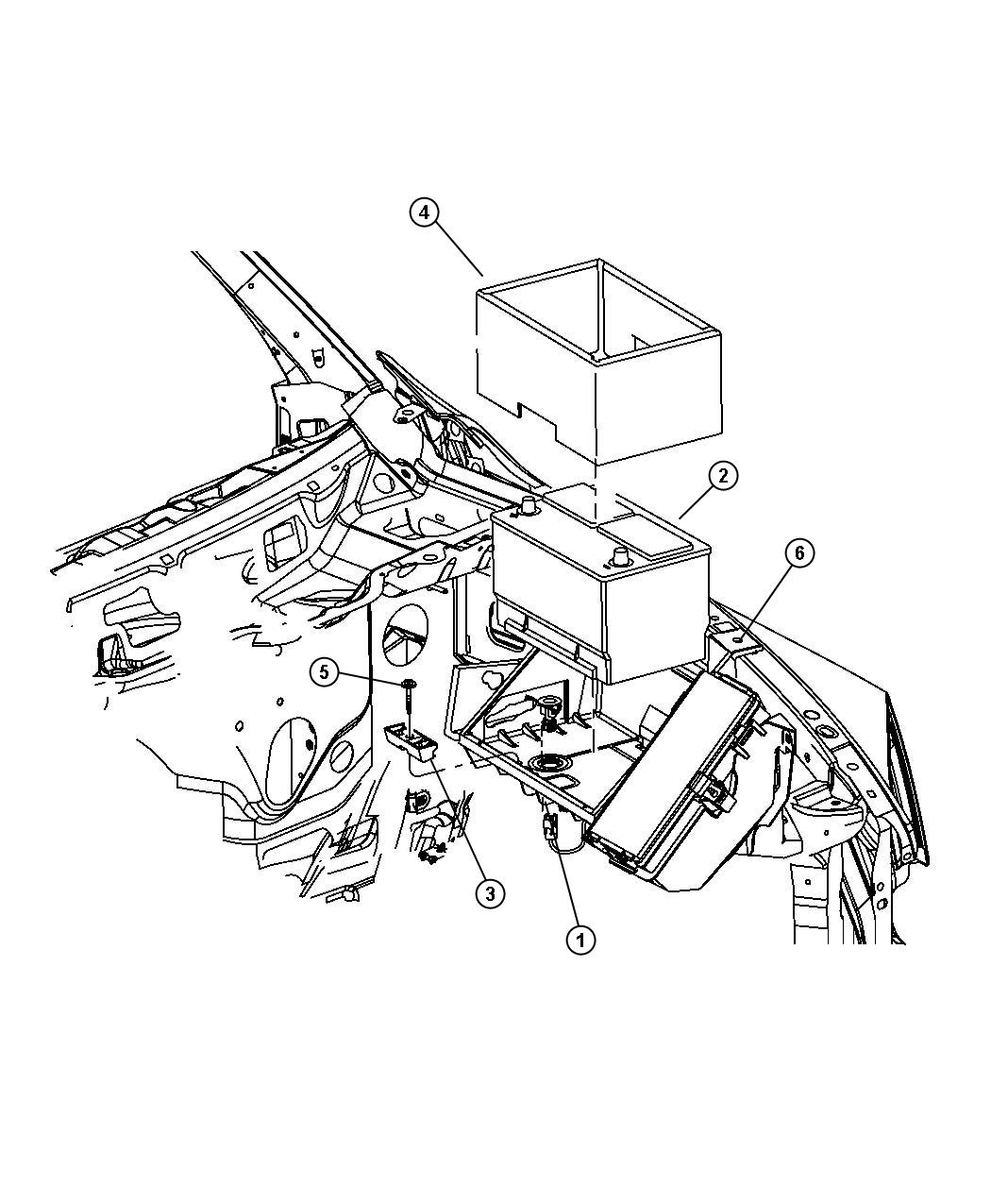 Diagram Battery Tray and Support. for your Ram 3500  