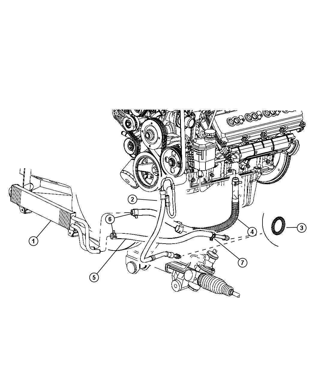 Diagram Power Steering Hoses 2 Wheel Drive. for your Ram 3500  